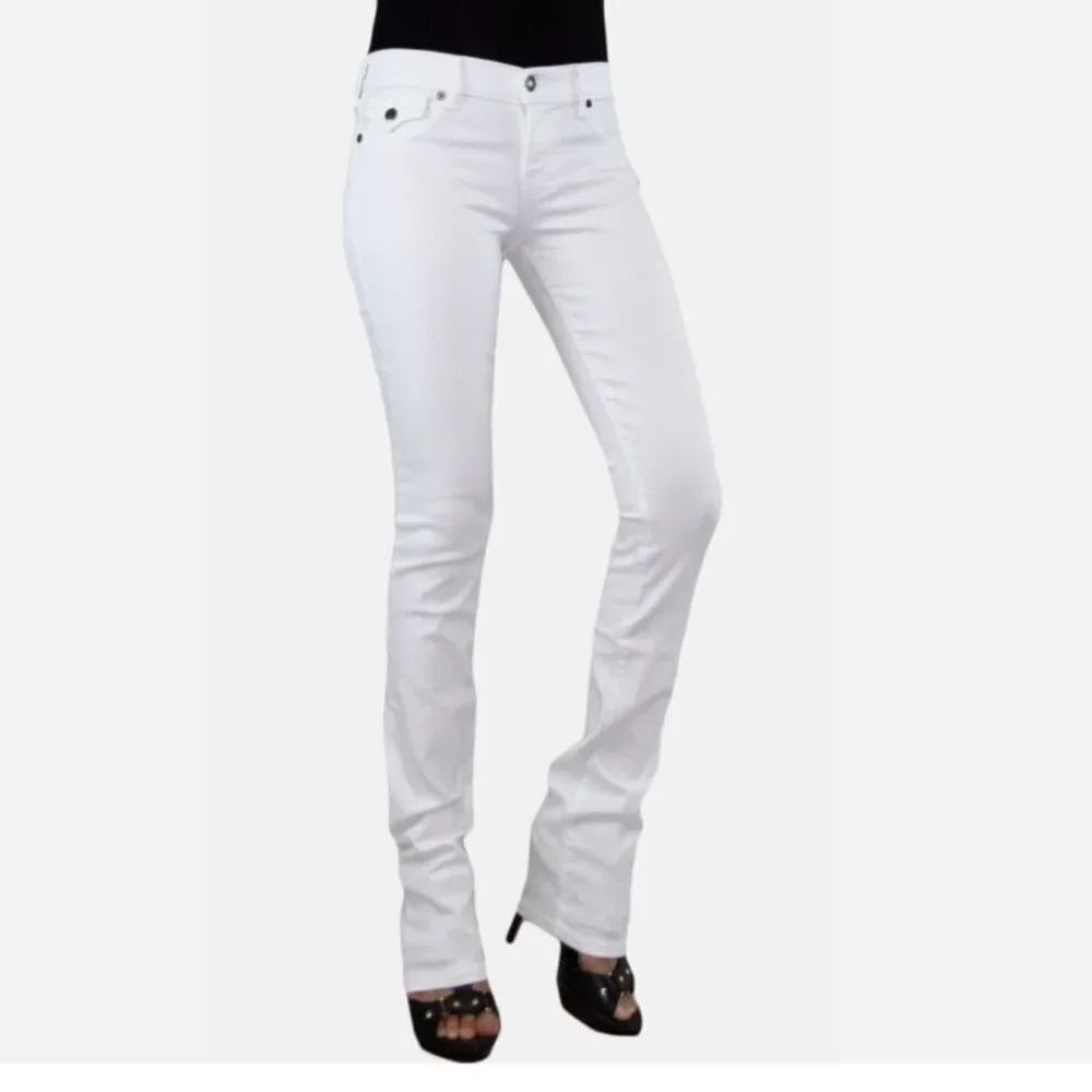 True Religion Cora White Mid Rise Straight - Size 27 - Picture 3 of 15